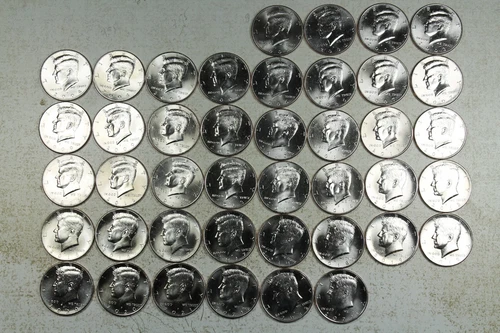 2002 - 2022 P&D Kennedy Half Dollar. Gem Brilliant Uncirculated  Mint Roll Set