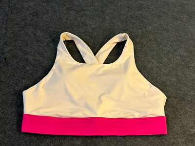 Fabletics Ivory Ella Shine High Impact No Bounce Cross Sport Racerback Size XL