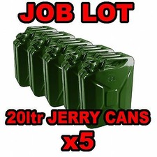 Job Lot NEW Army Issue METAL JERRY CANS 20lt 20Ltr x 5