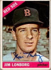 1966 -Jim Lonborg- Topps Autograph/Signed/Auto Baseball Card #93 Red Sox