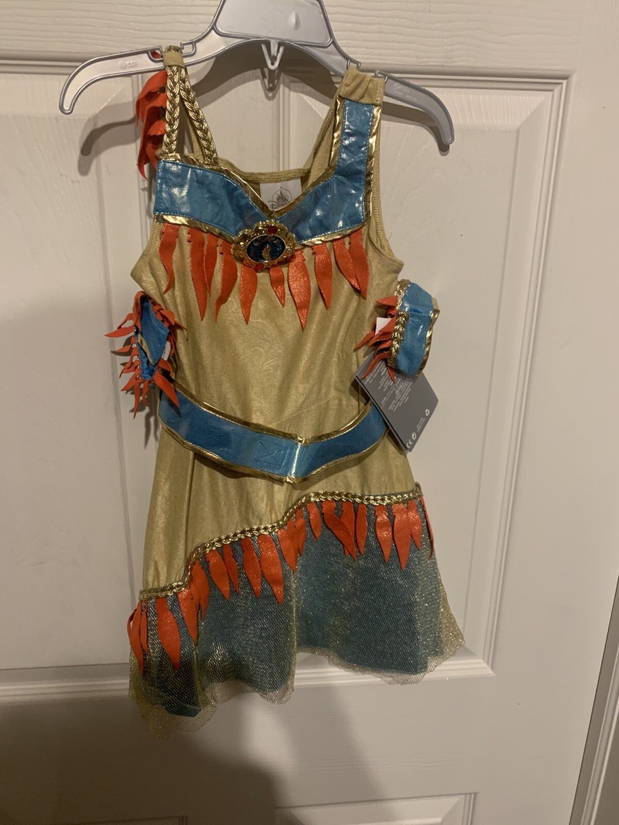 Costume Carnevale Bambina Pocahontas Deluxe | Taglia Small (4-6 Anni) | Marrone