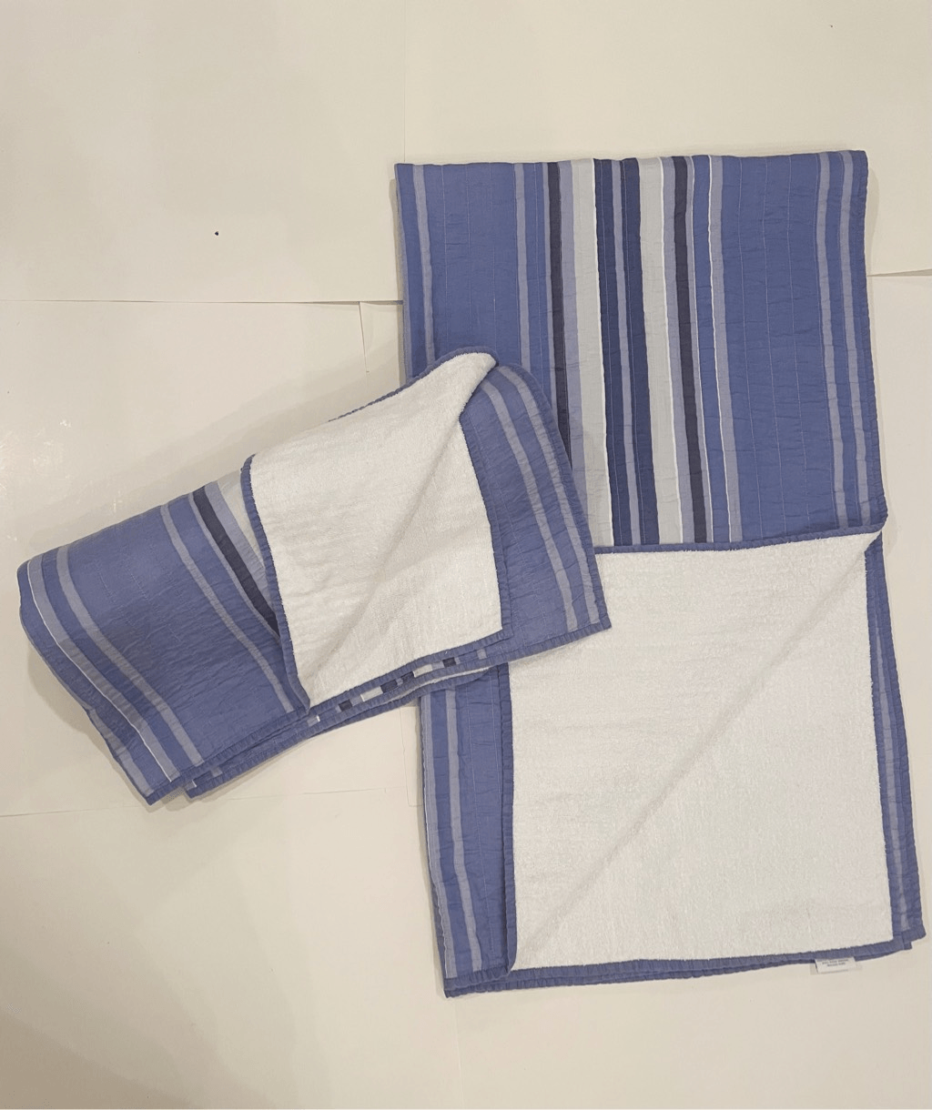 Serena & Lily Beach Towels Set of Two 2 Blue Cabana Stripe eBay