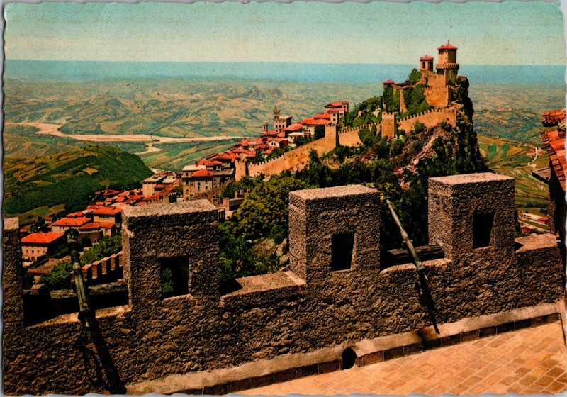 1963 Republic of San Marino Colored RPPC real Picture Postcard Cover to USA CA
