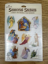 Vintage 1983 Hallmark Seasonal Nativity Jesus Stickers Christmas 4 Sheets Sealed