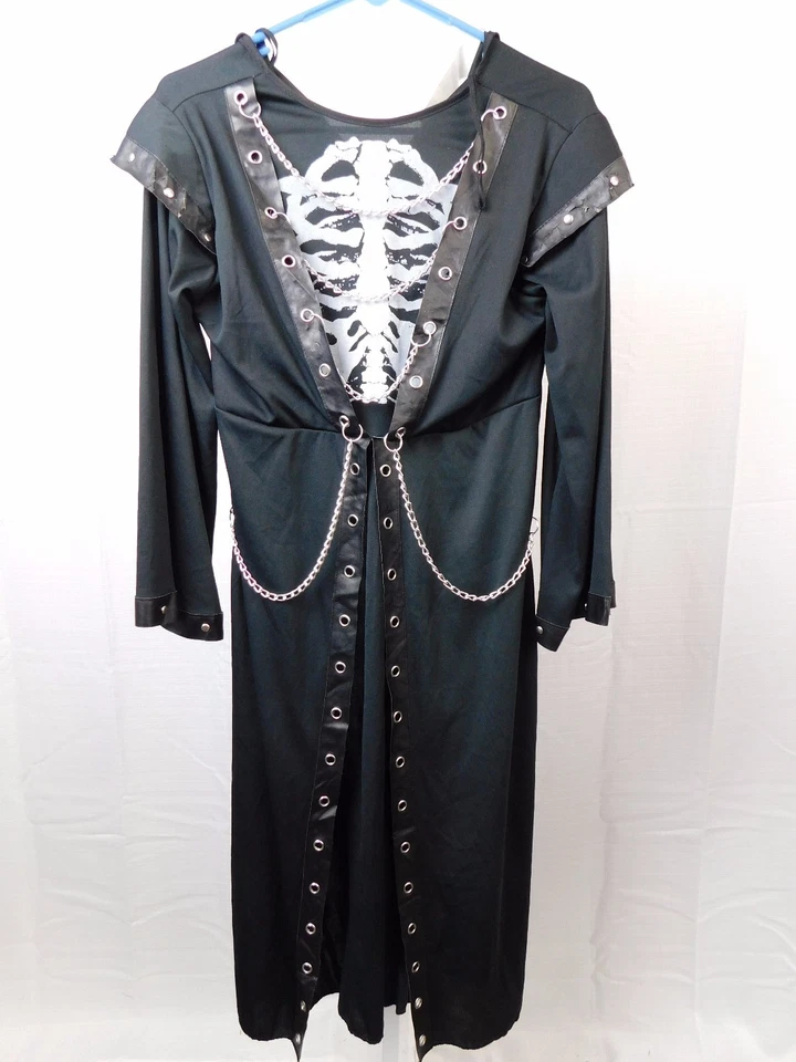 Disfraz de Halloween Crypt Master Kids Skeleton Reaper túnica negra 8-10 mediano #5612 Foto 4 de 4