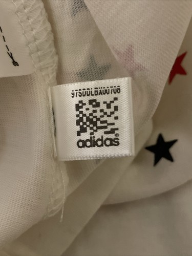 Adidas USA Flagge Trefoil Logo Damen Flügelärmel weiß Shirt Größe XL - Bild 10 von 12