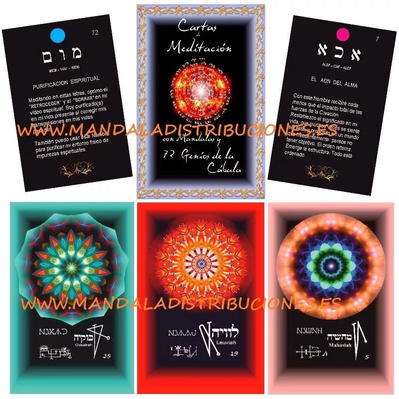 ORACULO TAROT 72 CARTAS MEDITACION GENIOS CABALA KABALA Qabbaláh ESPAÑOL MANDALA - Imagen 4 de 4