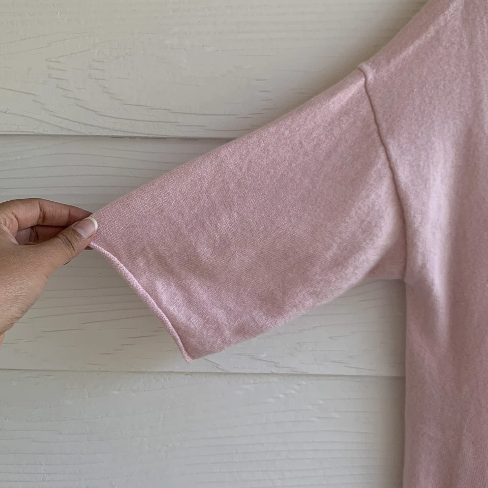 Blusa Top Suéter Lafayette 148 Nueva York 100% Cachemira Rosa Talla S Cuello Barco Foto 4 de 4