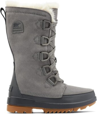 SOREL Womens Z76108 Grey Leather Tivoli IV Waterproof Tall Boots Size 7.5 M