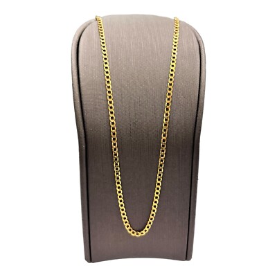 9ct 9K Yellow Gold Italian Flat Curb Link Chain Necklace 3.49 Grams 45cm. New