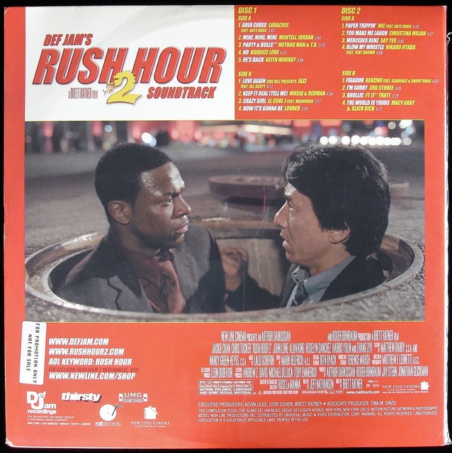 DEF JAM'S RUSH HOUR 2 "SOUNDTRACK" 2001 2X VINYL LP ALBUM 17 TRACKS