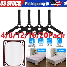 4-20x Triangle Fitted Sheet Strap Clips Grippers Mattress Bed Suspenders Holder