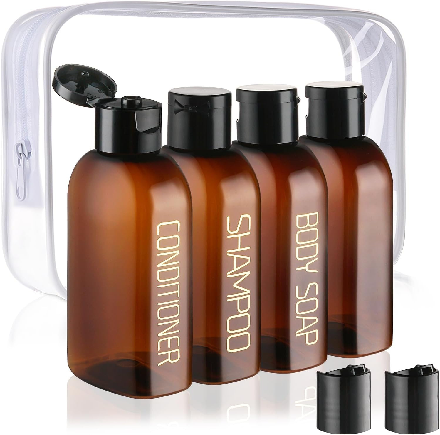 For Toiletries 4pcs 3.4oz Travel Shampoo And Conditioner Bot
