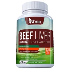 Desiccated Beef Liver Capsules, Certified 100% Grass Fed Undefatted 