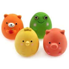 CHIWAVA 4PCS 2.4'' Squeak Latex Puppy Toy Funny Animal Sets Pet Interactive Play