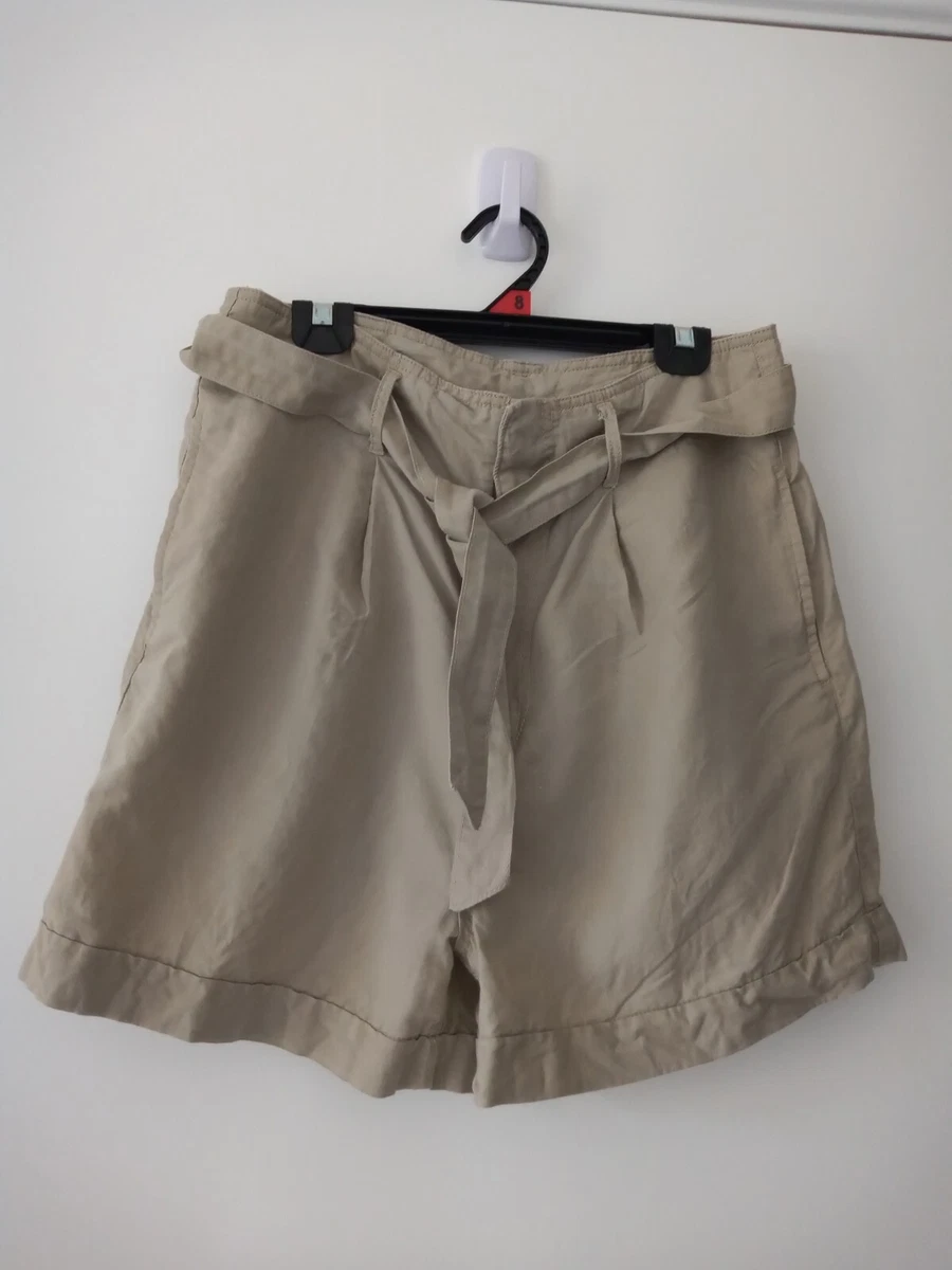 H M Beige Linen Blend Shorts Size 10 eBay