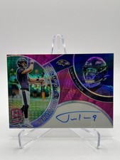 2023 PANINI SPECTRA JUSTIN TUCKER 15/15 NEON PINK CHAMPION SIGNATURES NO. CS-JT