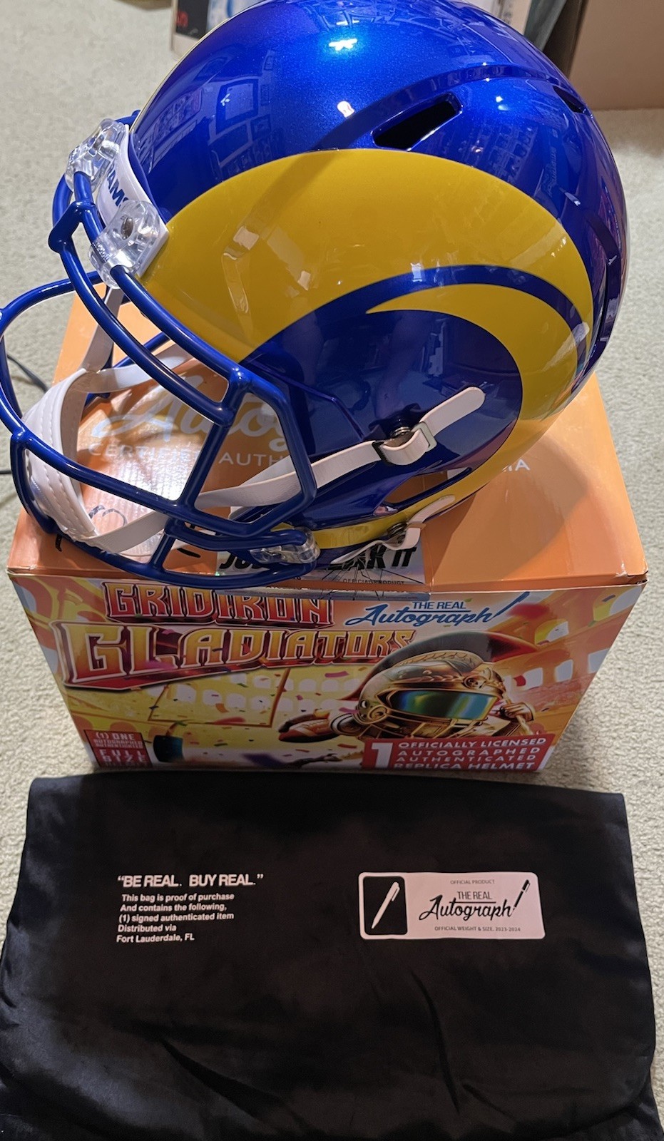 Blake Corum Autographed Signed Los Angeles Rams New! F/S Authentic Riddell Beckett COA + BOX 
