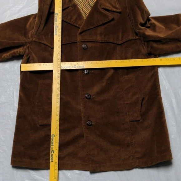 Vintage 70s Towncraft Pennys Brown Corduroy Blazer Sport Coat Jacket Sz L - Image 4 of 4