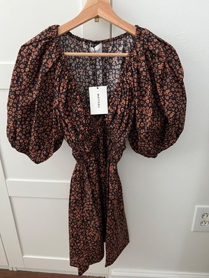 NWT Matteau Short Floral Dress 100% organic cotton SZ 1