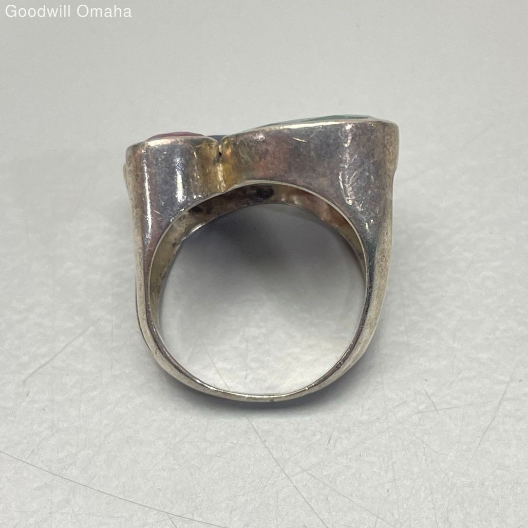 Sterling Silver Multi-Gemstone Abstract Ring (Siz… - image 4