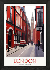 LONDON UK Framed Wall Art Poster Canvas Print Picture