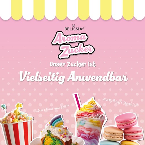 Belissia Aromazucker | Zuckerwatte Zucker gefärbt | Cola 250 Gramm - Bild 6 von 7