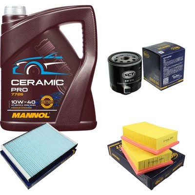 SCT Inspektionspaket 5L MANNOL Ceramic Pro 10W-40 für VW Lupo 6X1 6E1 1.0 Seat