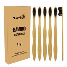 Hard Toothbrush Bamboo Toothbrush for Adult Manual Toothbrsuh Hard Bristles P...