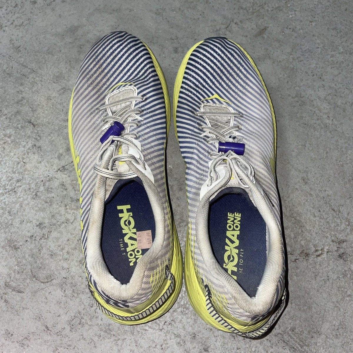 Hoka One One Gray and Yellow‎ Athletic Shoes Hoka One One Mach X 2 Shoes Mens 9.5D Gray Running Frost  main image 2