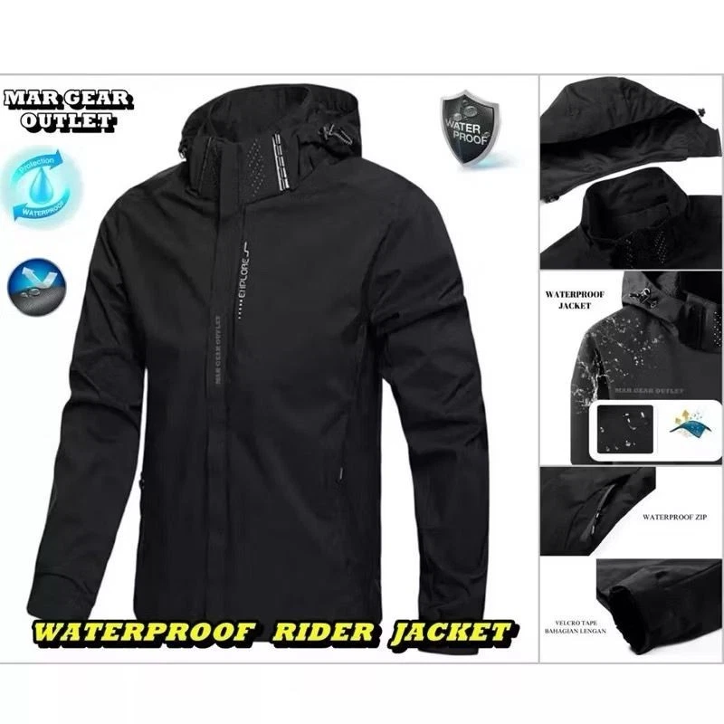 Unisex Waterproof Windbreaker Jacket with Removable Hoodie FREE SHIP
Opens in a new window or tab