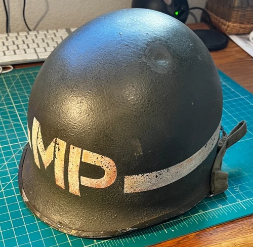 WW2 US ARMY MP Military Police Helmet and Liner, original