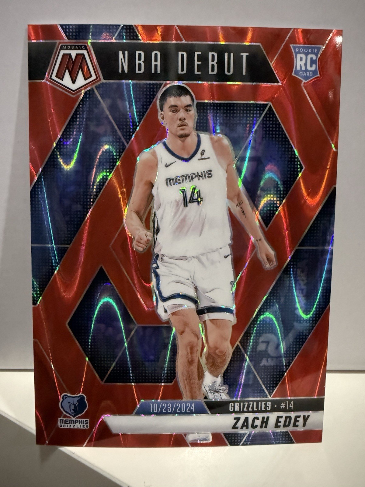 Zach Edey 2024-25 Mosaic Red Seismic Mosaic NBA Debut /299