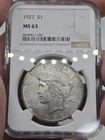 1927-P 1$ SILVER PEACE DOLLAR NGC Ms63 Nice Coin! Original Surfaces