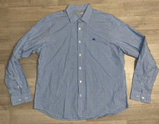 Burberry Brit Shirt XXL Blue Check Button Up Long Sleeve Casual Dress