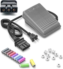 Sewing Machine Pedal & Cord for Brother J00360051, JX2517, LX3817, XL2600i etc