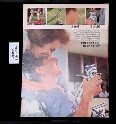1966 BUSCH BAVARIAN BEER When It's Time To Take It Easy  Busch! Print Ad 56546