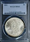 1881  Morgan Dollar PCGS MS 63