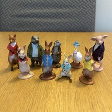 Vintage Beatrix Potter Plastic Figures FW&Co Peter Rabbit & Friends x 9 4-6.5cm