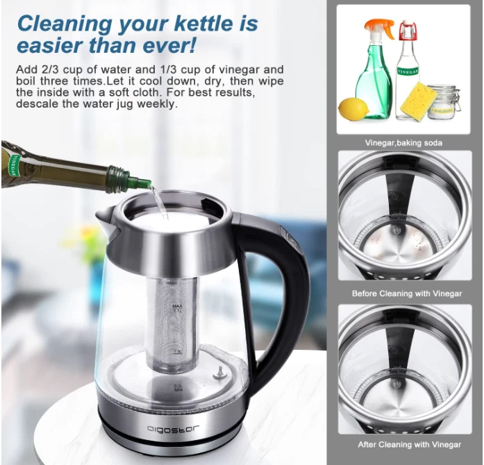 Hervidor 1,7 L con control de temperatura, infusor de té y función Keep Warm. Foto 3 de 4