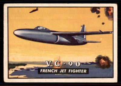 1952 Topps Wings #108 VG-90 French Jet Fighter CREASED BACK