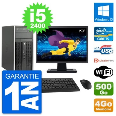 PC Tour HP Pro 6200 CMT Ecran 19" i5-2400 RAM 4Go Disque 500Go Windows 10 Wifi - Photo 1/3