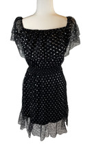 EVERLY Black Silver Metallic Tulle dress Woman’s Size S Party Fancy Princess