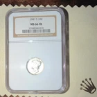 New Listing1941-S Mercury Dime 10C Silver MS 66 FB NGC Business Strike San Francisco