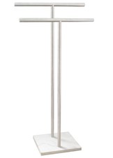 40 Inch Standing Towel Rack Double-T Shape Tall Bath Towel Sheet Holder with ...