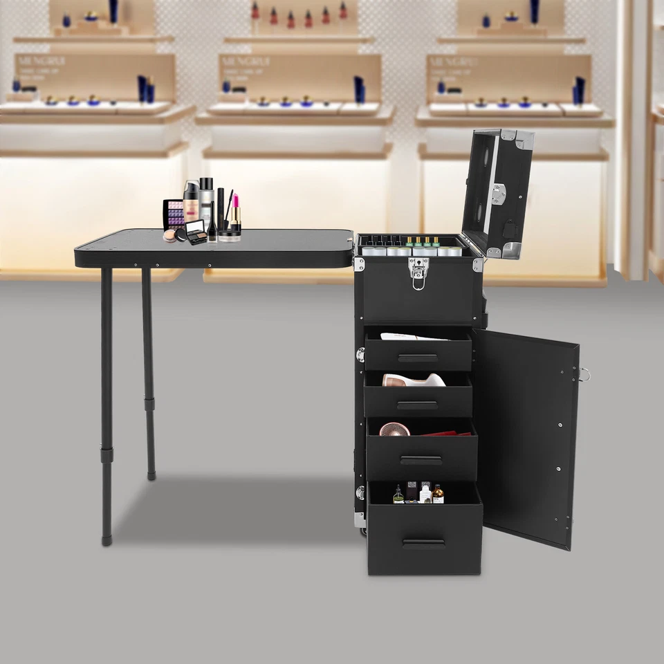 Estuche Tren Maquillaje, Organizador de Almacenamiento de Cosméticos Rodante, Organizador de Cosméticos de Viaje Foto 3 de 4