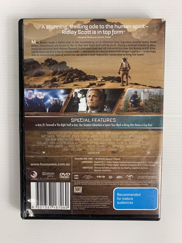 The Martian DVD R4 Jessica Chastain Sean Bean Matt Damon Mint Disc - Picture 2 of 4