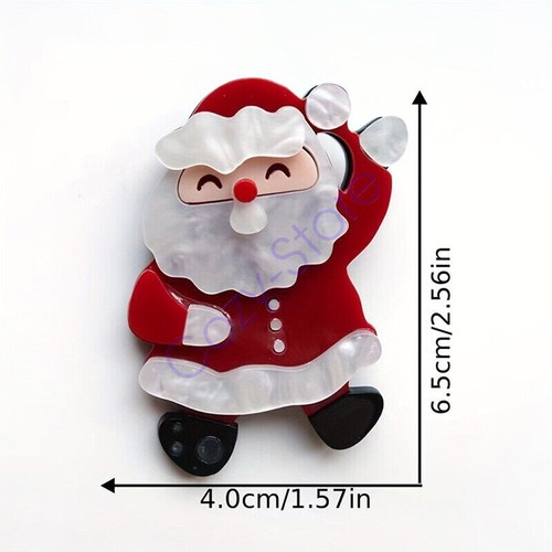 Acrylic Christmas Tree Santa Claus Snowman Brooch Pin Xmas Party Women Men - Picture 17 of 19