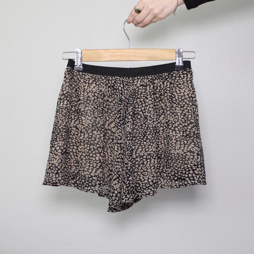 Mini Pantalones Cortos Misope Vintage Y2k Talla S Cintura Alta Fluidos Skort Marrón Forrado Boho Foto 3 de 4