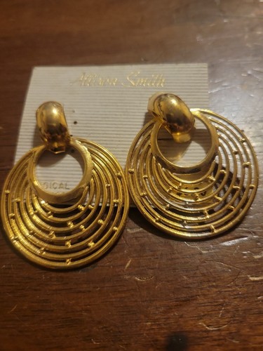 2 Pair Vintage Statement Earrings Costume Jewlery HTF NOS NIP - Bild 3 von 4